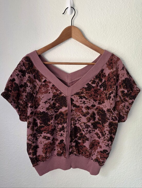 Pilcro Tops - Pilcro by Anthropologie short sleeve sweatshirt top, Size small *FLAW-see Pics